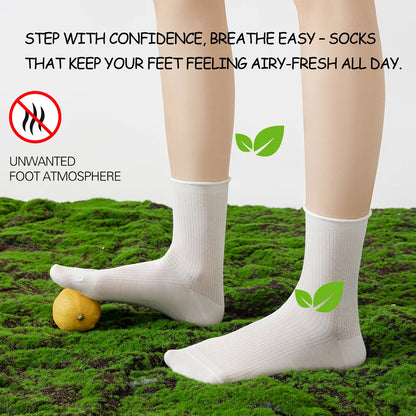 6 Pairs Modal Mid Calf Women Socks Mesh Ventilated Stretch