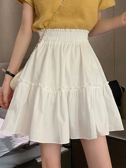 Kawaii Patchwork Fungus Mini Skirt Fairycore Preppy Style