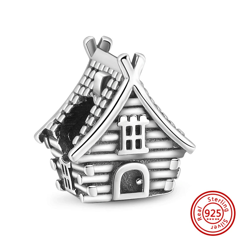 925 Silver Hot Air Balloon Castle Tower Mushroom Charms