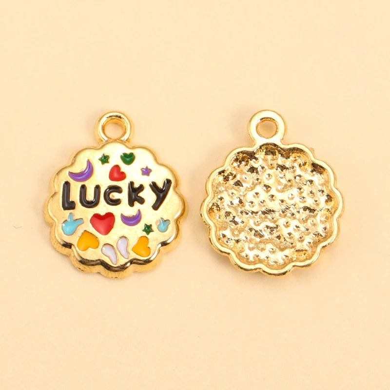 Gold-Plated Enamel Letter Charms Set for DIY Jewelry and Accessories