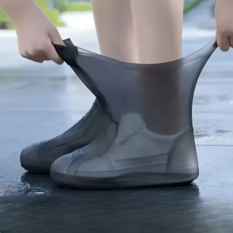 1 Pair Rubber Rain Boot Overshoes For Outdoor Use nero
