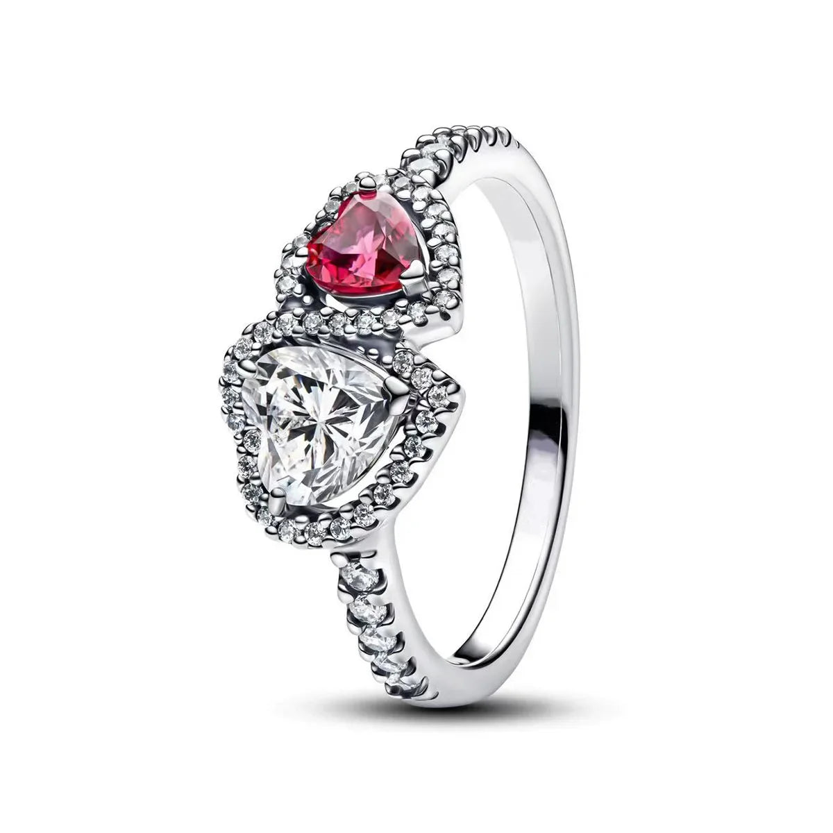 925 Sterling Silver Colorful Heart Zircon Ring for Women Unique Valentine Birthday Gift Sizes 6 to 9