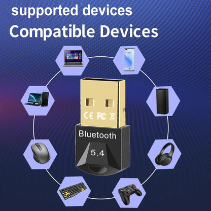 Bluetooth 5.4 USB Adapter for PC Wireless Mouse Keyboard Audio Transmitter Receiver Dongle
