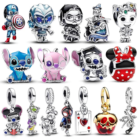 Disney Captain America 925 Sterling Silver Charm Bead