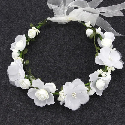 Elegant Bohemian Pearl Floral Headband for Romantic Beach Weddings