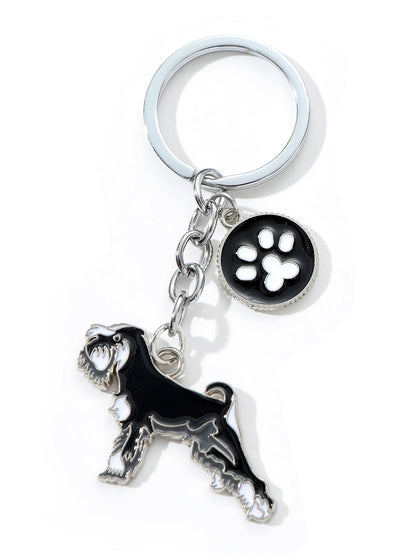 Alaska Husky Cartoon Dog Keychain for Pet Lovers - Cute Silver Zinc Alloy Accessory for Men and Women