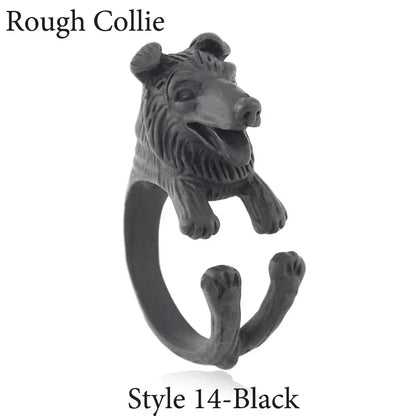 Vintage Labrador Retriever Wrap Ring Adjustable Fashion Jewelry for Women and Men