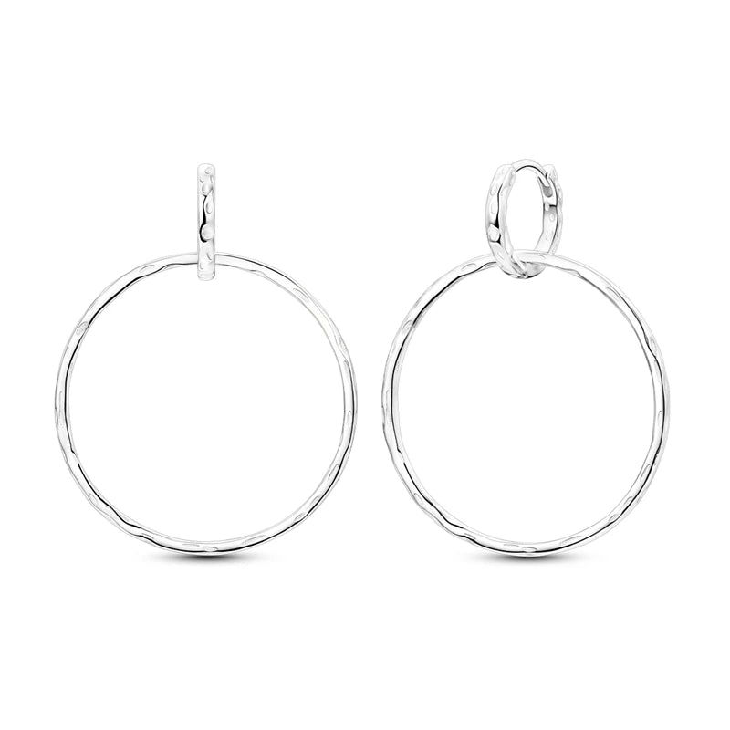 925 Sterling Silver Zirconia Hoop Earrings for Women Engagement Birthday Gift KTE448