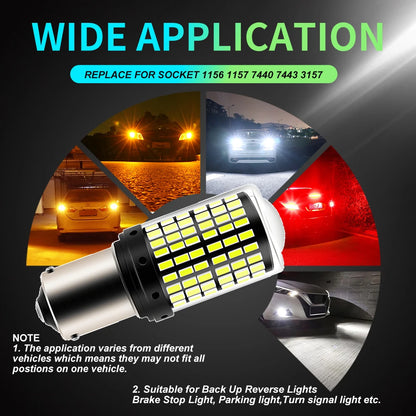 CanBus 144SMD LED Turn Signal Bulbs 1156 T20 2 Pack