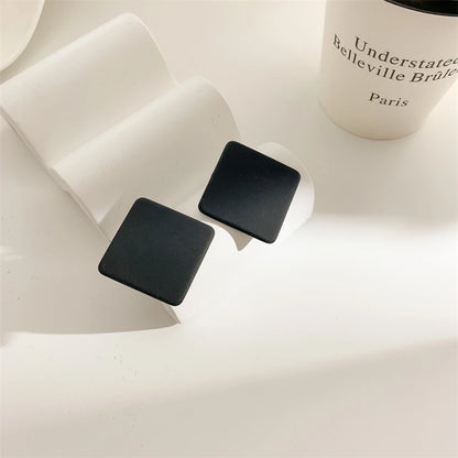 S925 Colorful Square Earrings Frosted Geometric Candy Design Acrylic Fashion Jewelry for Women