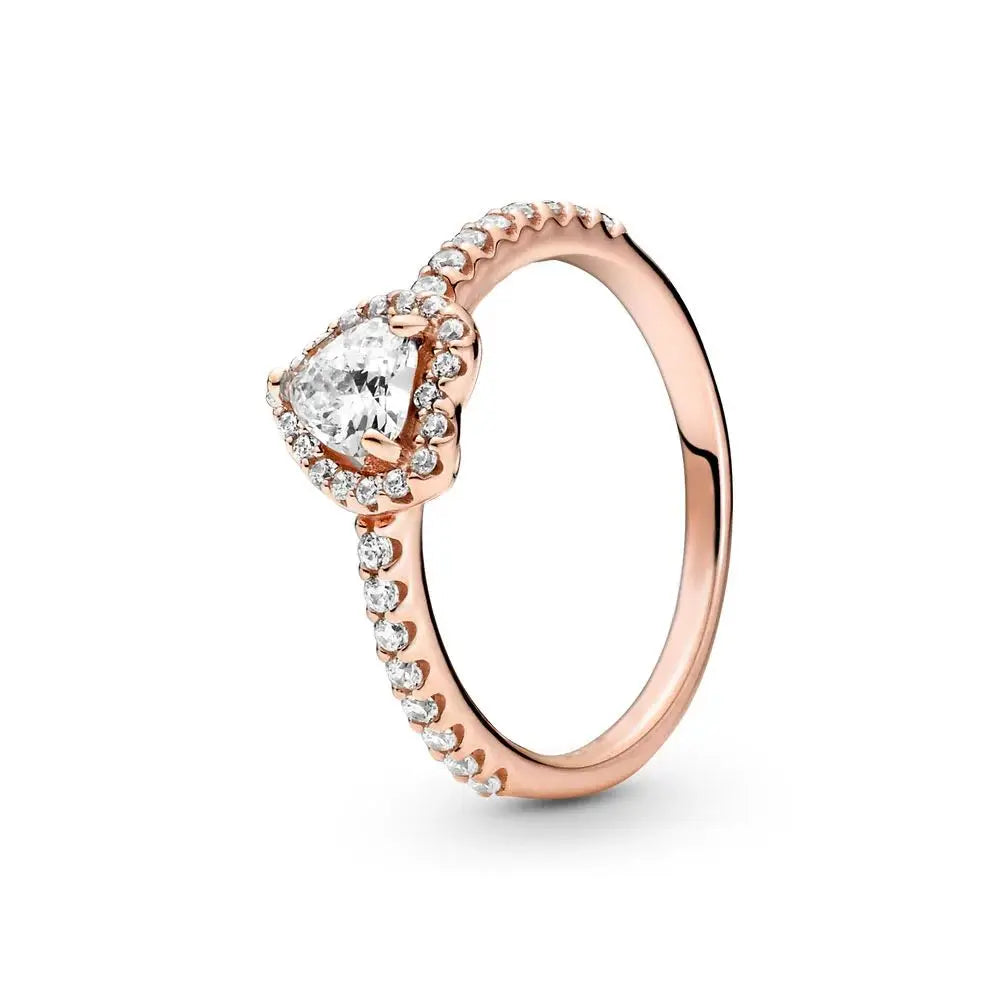 Heartfelt Elegance Red Pink Heart Zircon Ring for Women Sizes 6 to 9 PAR185