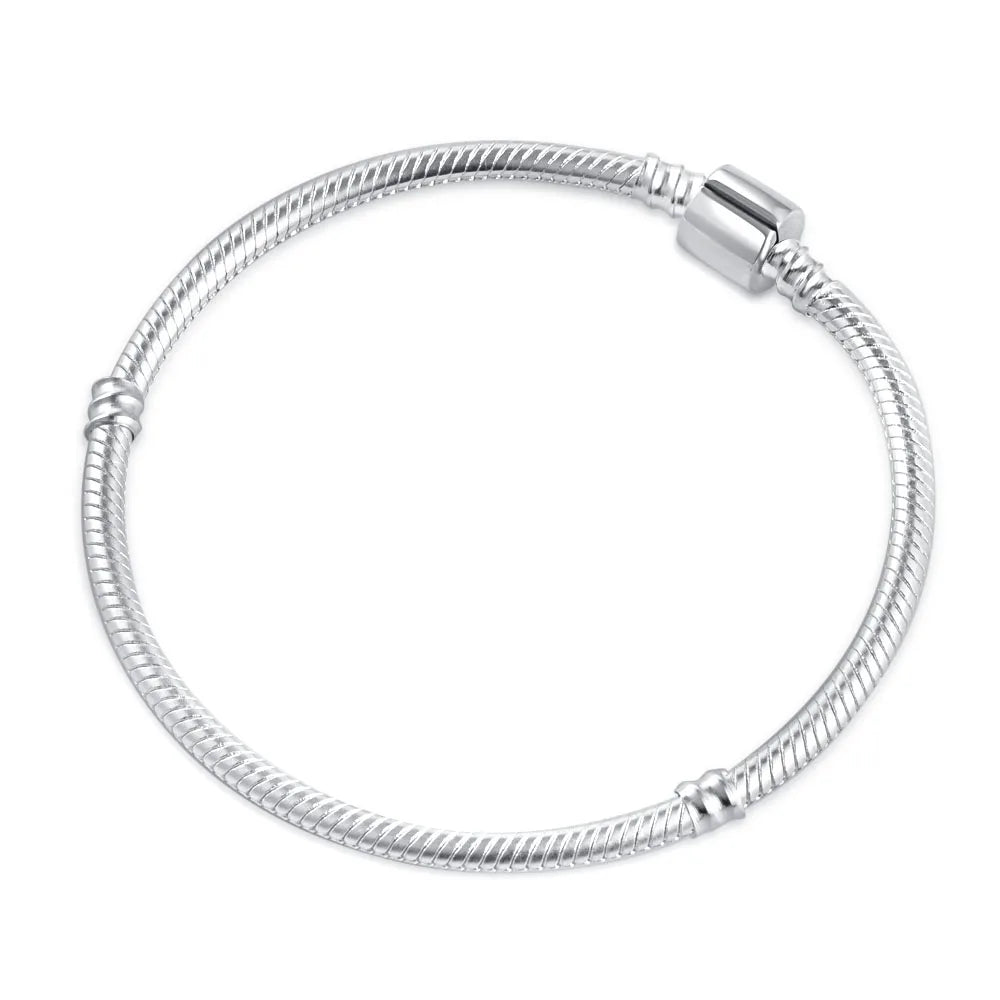 Sterling Silver 925 Heart and Flower Bracelet with White Zircon Adjustable 16-21CM Z015