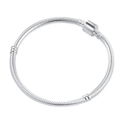 Sterling Silver 925 Heart and Flower Bracelet with White Zircon Adjustable 16-21CM Z015