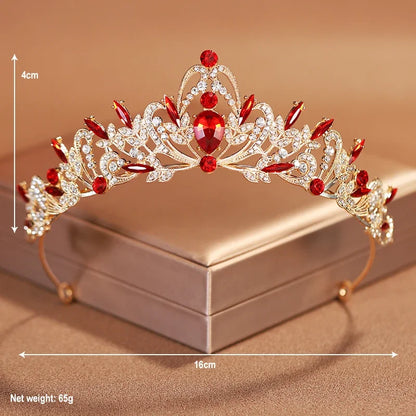 Elegant Gold Crystal Bridal Crown for Women - Trendy Wedding and Birthday Tiara