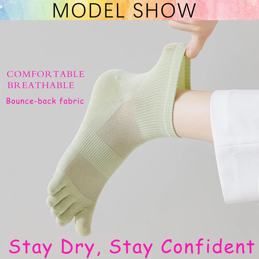3 Pairs Womens Toe Separator Socks Cotton Antibacterial