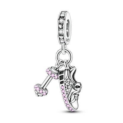 925 Sterling Silver Love Starry Sky Cat Paw Charms Beads