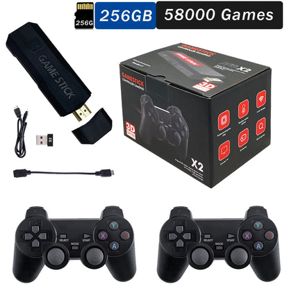 2024 GD10 X2 Pro 4K HD Portable TV Game Console With Dual Rechargeable Wireless Controllers 64GB 128GB 256GB 58,000 Games
