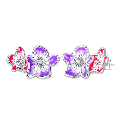 925 Sterling Silver Skull Pumpkin Cross Hoop Earrings Sparkling Zircon Glamorous Women Jewelry
