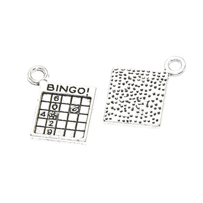 Tibetan Silver Plated Bingo Charms Set for DIY Jewelry Making