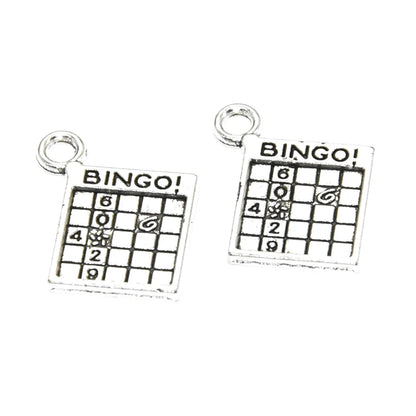 Tibetan Silver Plated Bingo Charms Set for DIY Jewelry Making