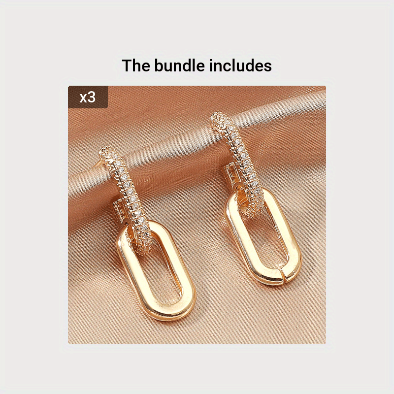 Silvery Zircon Dangle Earrings Elegant Minimalist Copper Jewelry