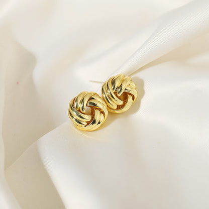 Elegant Alloy Twist Knot Stud Earrings for Women Daily and Party Wear