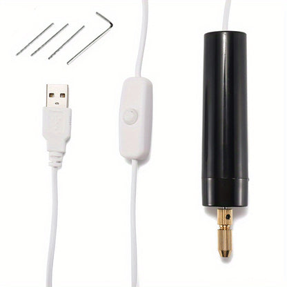 Portable USB Mini Drill for Jewelry, Wood, and Metal Crafting