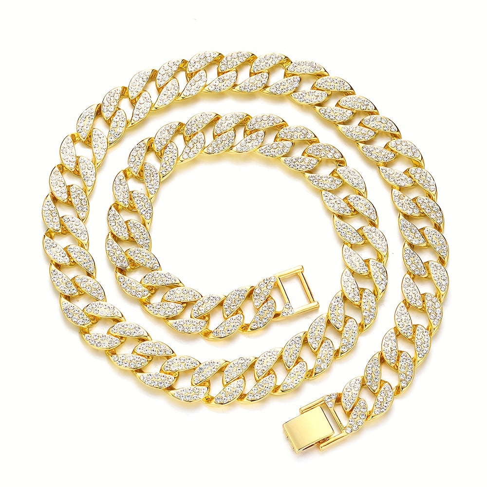 Hip Hop 15mm Faux Diamond Dog Chain Necklace for Stylish and Comfortable Walks