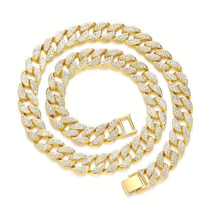 Hip Hop 15mm Faux Diamond Dog Chain Necklace for Stylish and Comfortable Walks