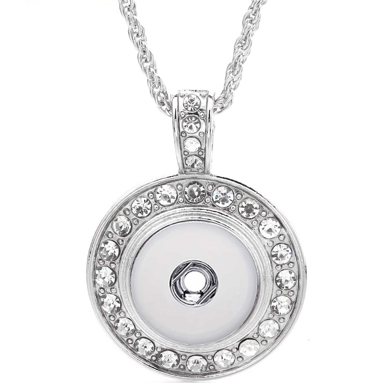 Interchangeable 18mm Snap Button Pendant Necklace 60cm DIY Jewelry Accessory for Fashion Lovers