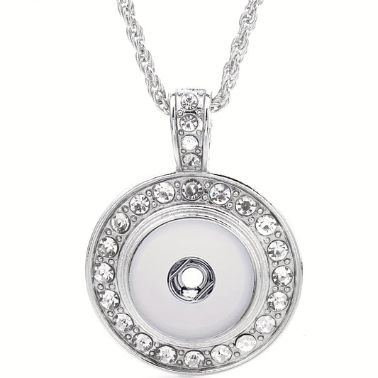 Interchangeable 18mm Snap Button Pendant Necklace 60cm DIY Jewelry Accessory for Fashion Lovers