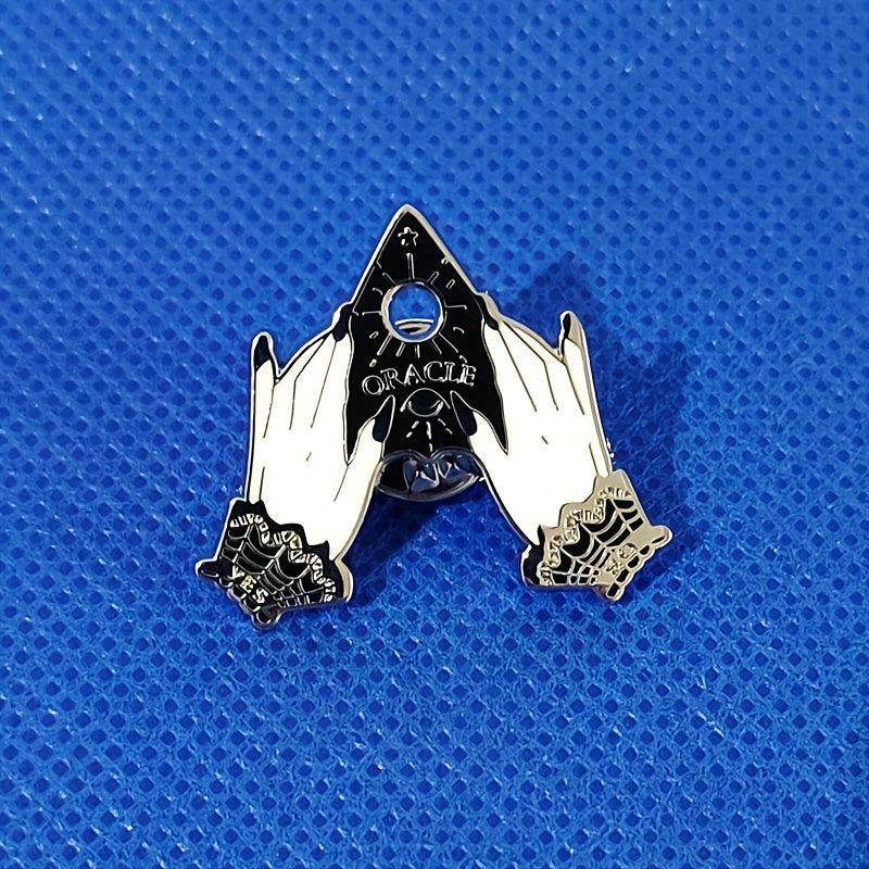 Gothic Witch Hands Horror Heart Brooch Enamel Lapel Pin Jewelry Gift for Men