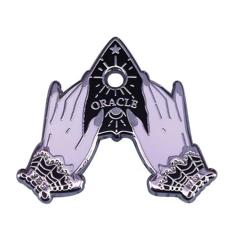 Gothic Witch Hands Horror Heart Brooch Enamel Lapel Pin Jewelry Gift for Men