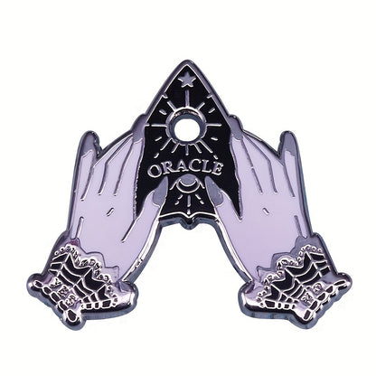 Gothic Witch Hands Horror Heart Brooch Enamel Lapel Pin Jewelry Gift for Men