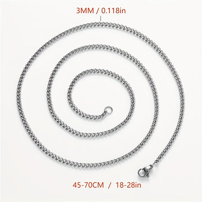 Minimalist Men's Titanium Steel Chain Necklace