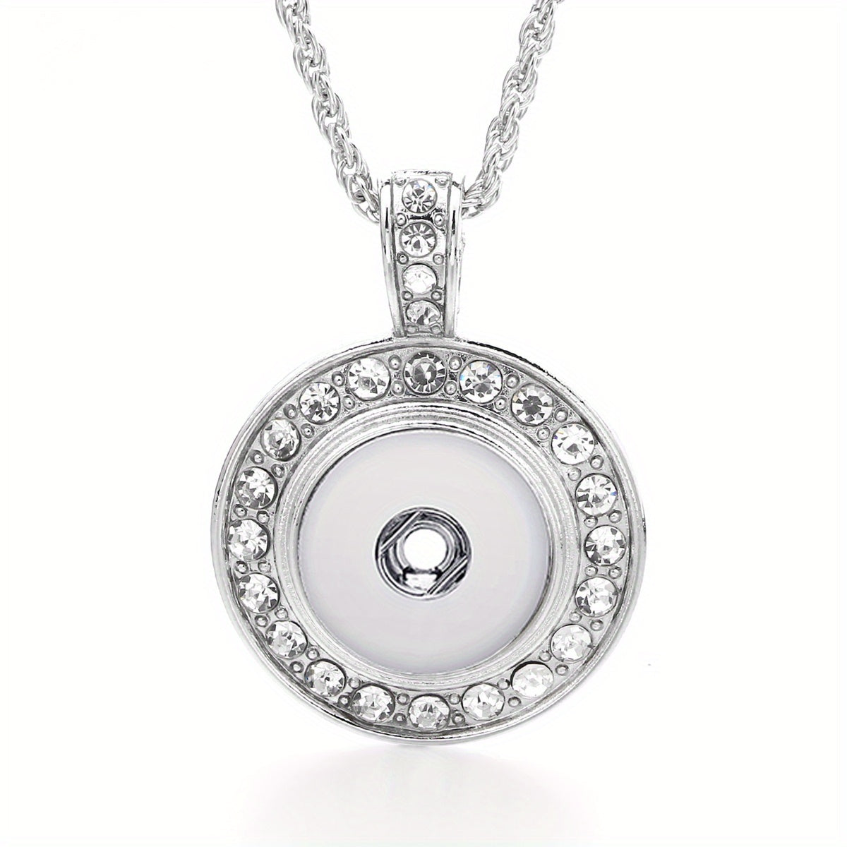 Interchangeable 18mm Snap Button Pendant Necklace 60cm DIY Jewelry Accessory for Fashion Lovers