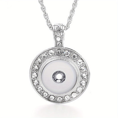 Interchangeable 18mm Snap Button Pendant Necklace 60cm DIY Jewelry Accessory for Fashion Lovers