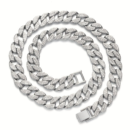 Hip Hop 15mm Faux Diamond Dog Chain Necklace for Stylish and Comfortable Walks