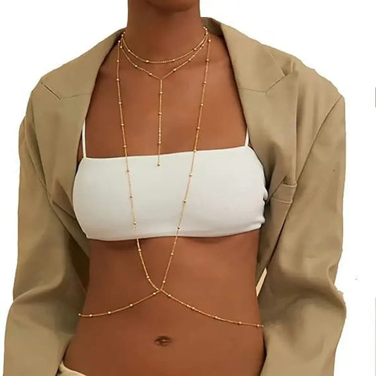 Fashionable Multi-Layer Minimalist Chest Chain Jewelry for Women