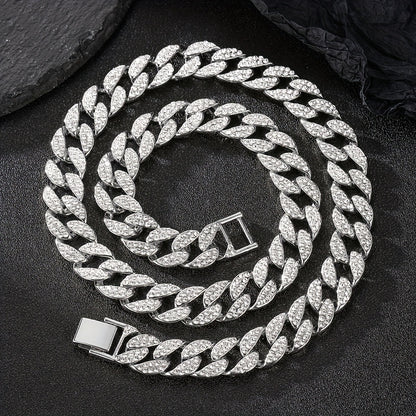 Hip Hop 15mm Faux Diamond Dog Chain Necklace for Stylish and Comfortable Walks