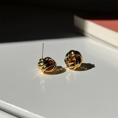 Elegant Alloy Twist Knot Stud Earrings for Women Daily and Party Wear