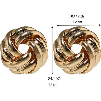 Elegant Alloy Twist Knot Stud Earrings for Women Daily and Party Wear