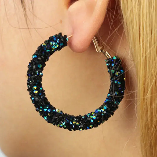 Fashion Crystal Hoop Earrings for Women - Elegant Rhinestone Jewelry